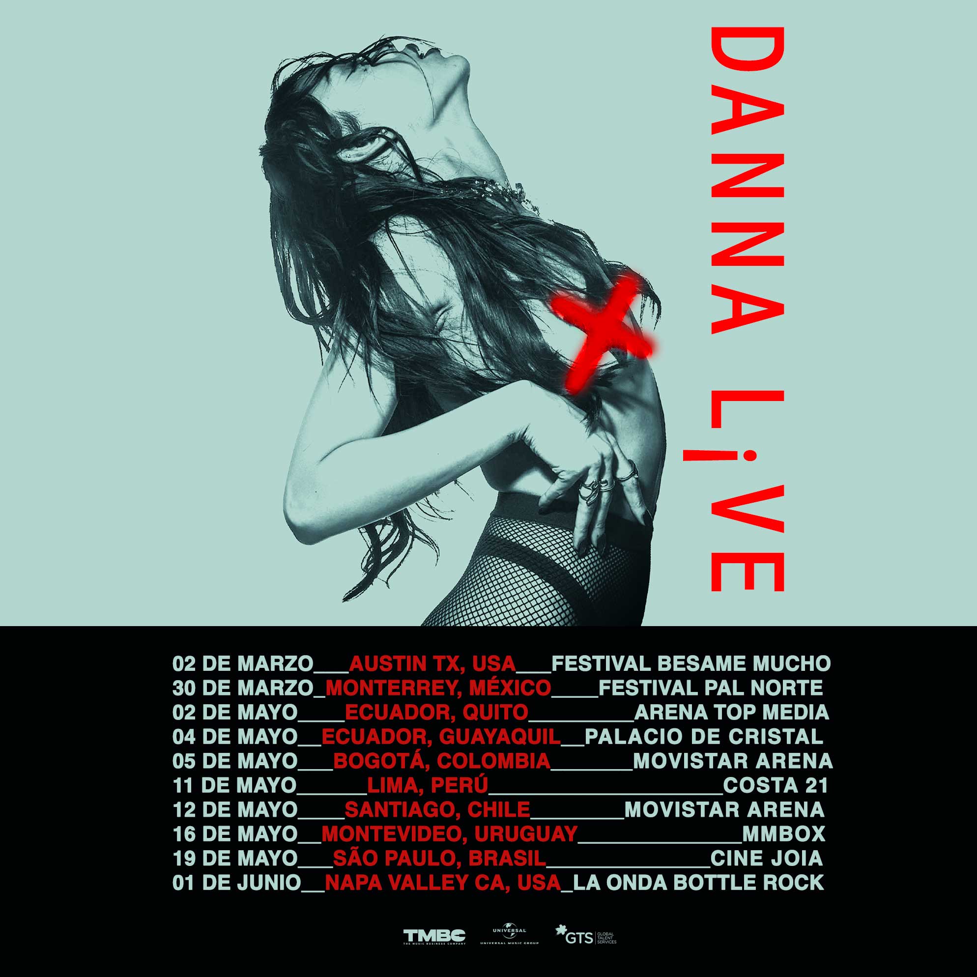 Danna anuncia recorrido por Norte y Sudamérica con: “Danna Live”.